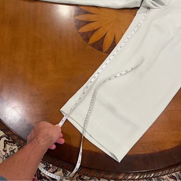 VINCE Wide-leg Pleated Pull-on Pants Aloe Medium Draped High Rise Altered 24” - Picture 15 of 16